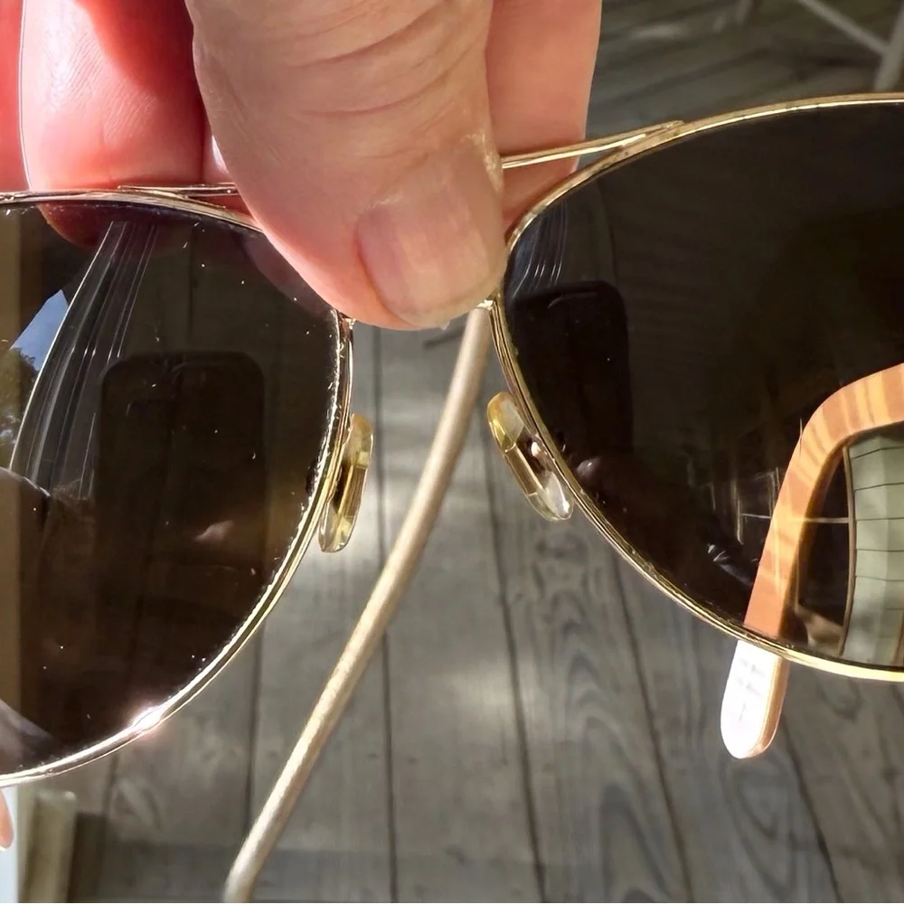 kate spade gold aviator sunglasses with brown lenses